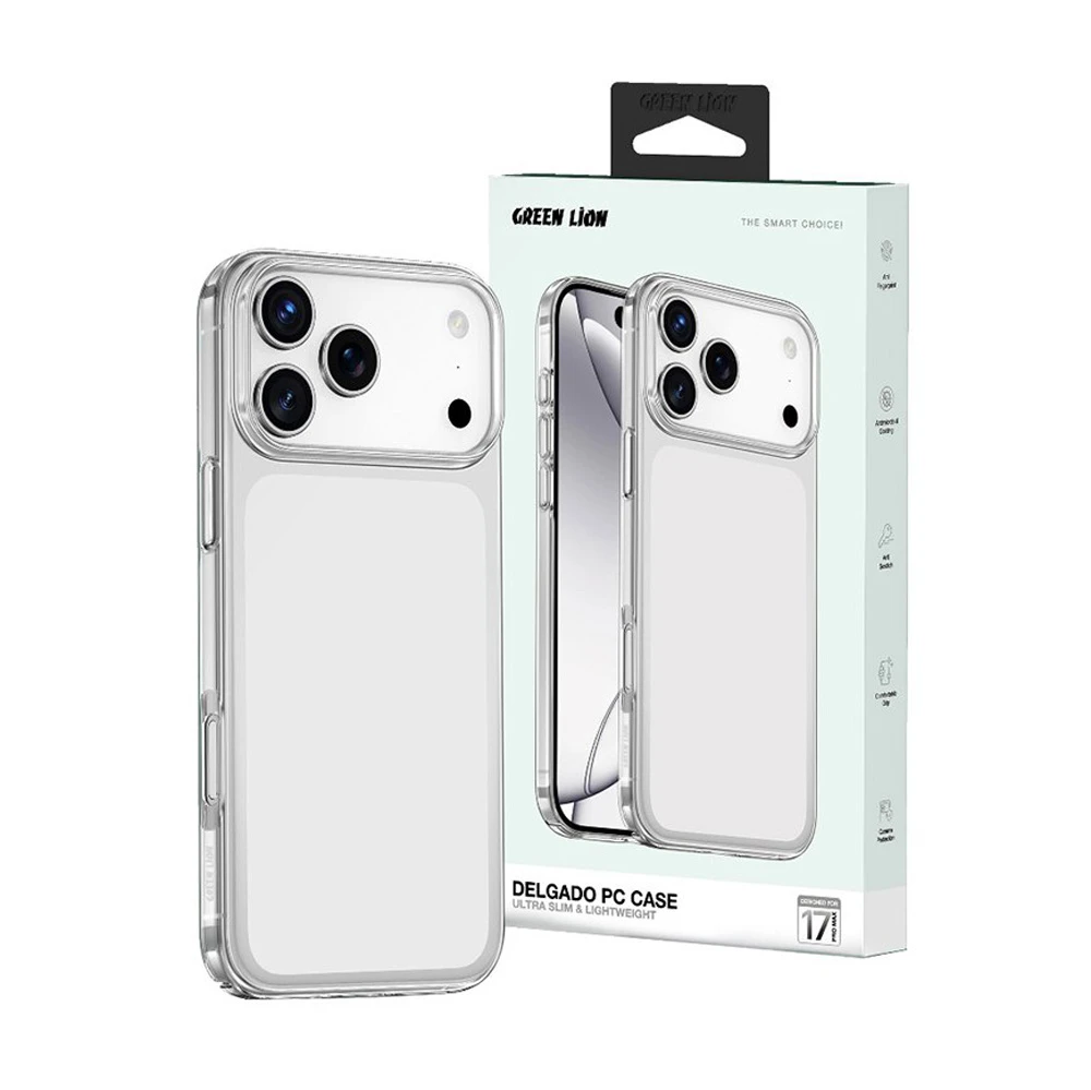 خرید قاب Delgado تمام شفاف iPhone 17 Pro Max مارک Green Lion