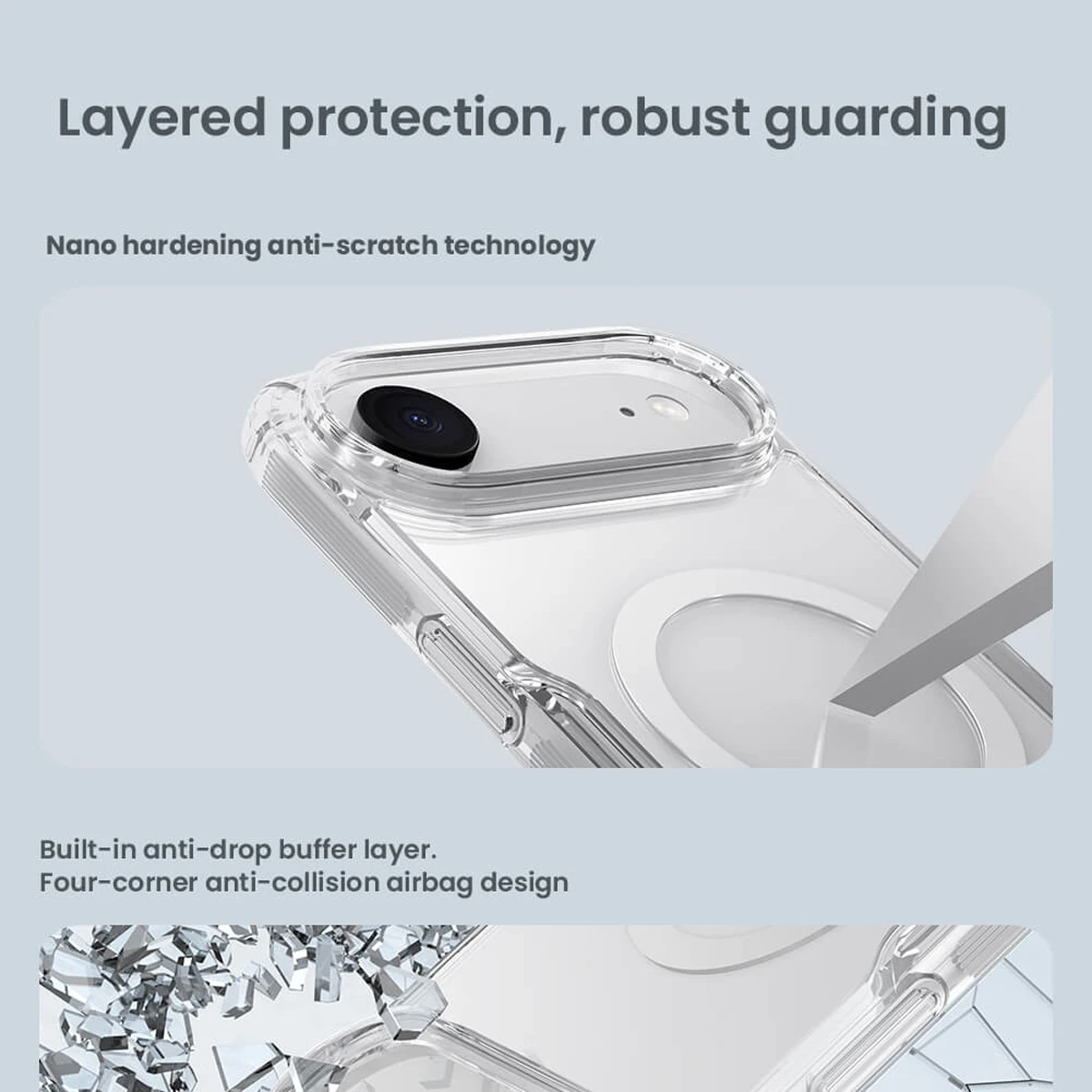 خرید قاب شفاف مگ سیف iPhone 17 Air مارک نیلکین مدل Nature TPU Pro Magnetic