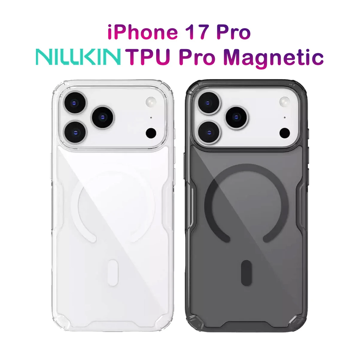 قاب شفاف مگ سیف iPhone 17 Pro مارک نیلکین مدل Nature TPU Pro Magnetic