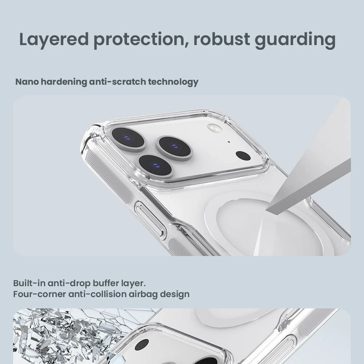 خرید قاب شفاف مگ سیف iPhone 17 Pro مارک نیلکین مدل Nature TPU Pro Magnetic