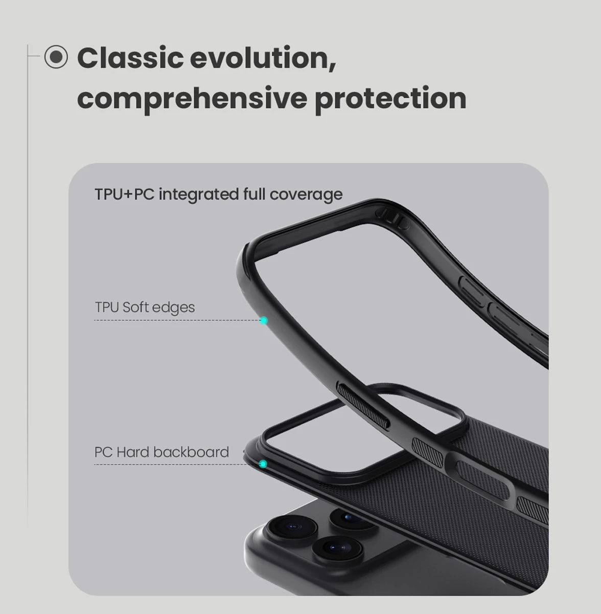 خرید قاب ضدضربه iPhone 17 Pro Max مارک نیلکین مدل Super Frosted Shield Pro