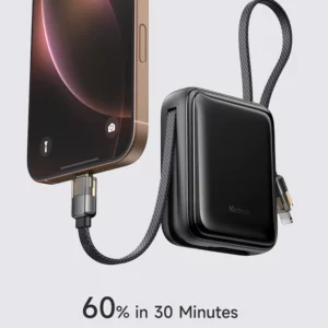 خرید پاور بانک 22.5 وات 10000 میلی‌آمپر با دو کابل متصل Type-C و Lightning برند Mcdodo مدل MC-2550 