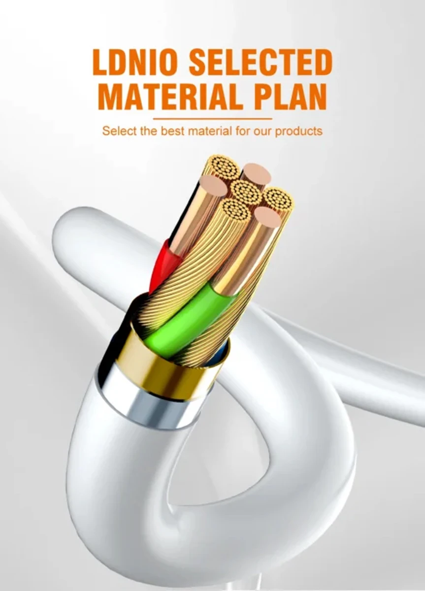 خرید کابل شارژ 100 وات 1 متر Type-C به Type-C مارک LDNIO مدل LC601c خرید کابل شارژ 100 وات 1 متر Type-C به Type-C مارک LDNIO مدل LC601c