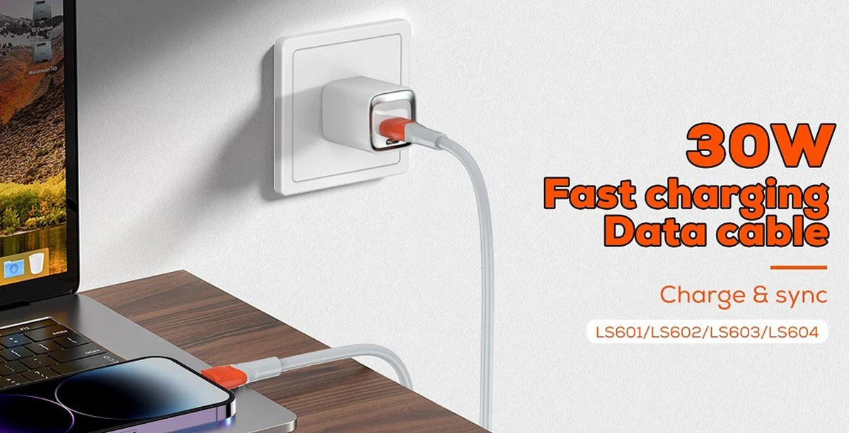 خرید کابل شارژ 30 وات 1 متر USB به Lightning مارک LDNIO مدل LS601