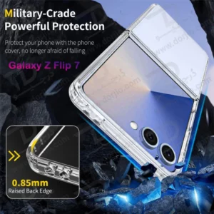 خرید کریستال کاور شفاف ایربگ دار Samsung Galaxy Z Flip 7