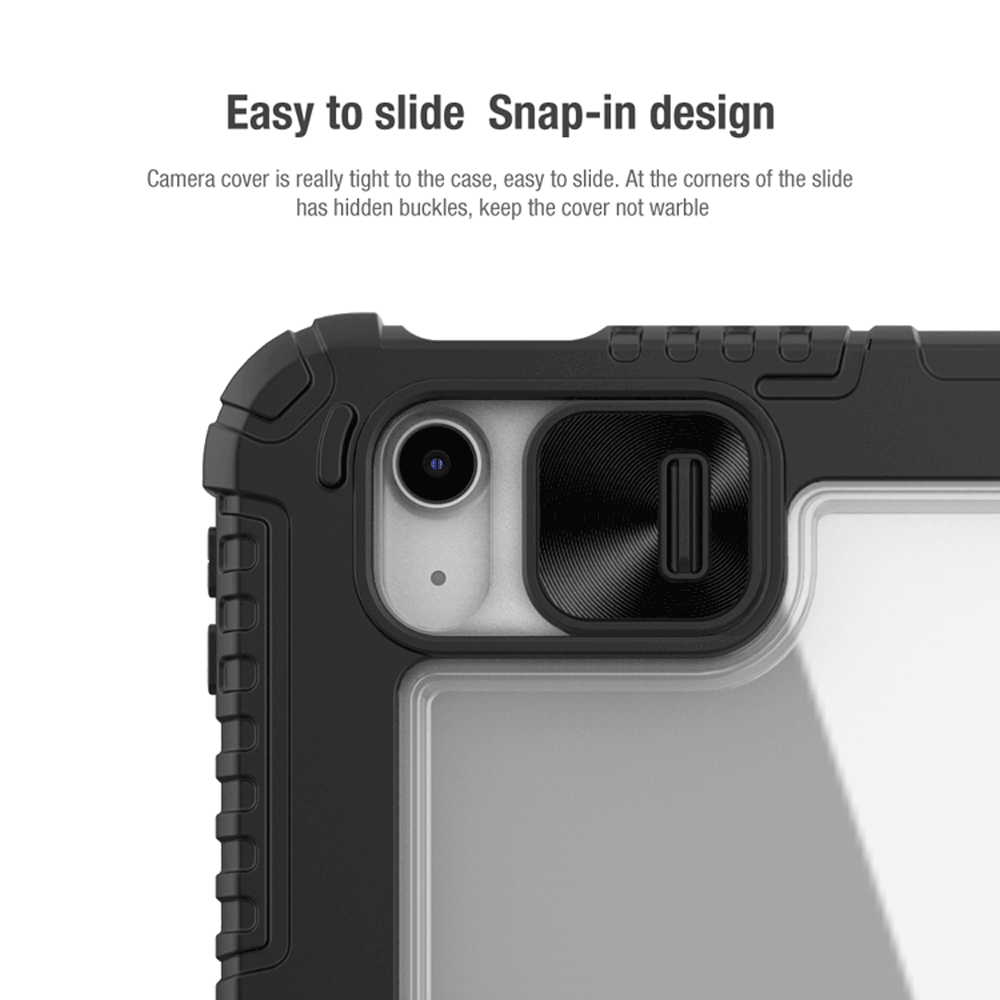 خرید کیف چرمی پشت شفاف ایربگ دار استند تاشو چند زاویه iPad 11 2025 ( A16 ) مارک نیلکین مدل Bumper Pro