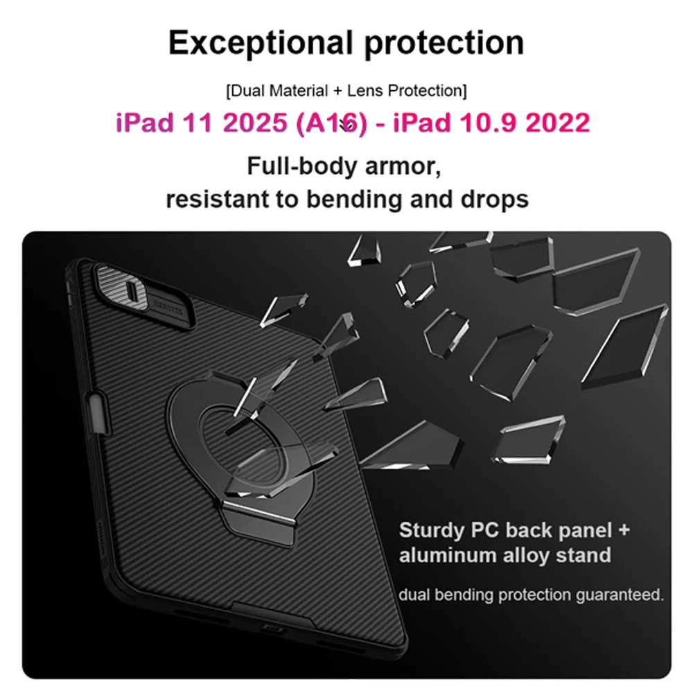 خرید گارد رینگی مگنتی نیلکین تبلت iPad 11 2025 ( A16 ) مدل Camshield Pad