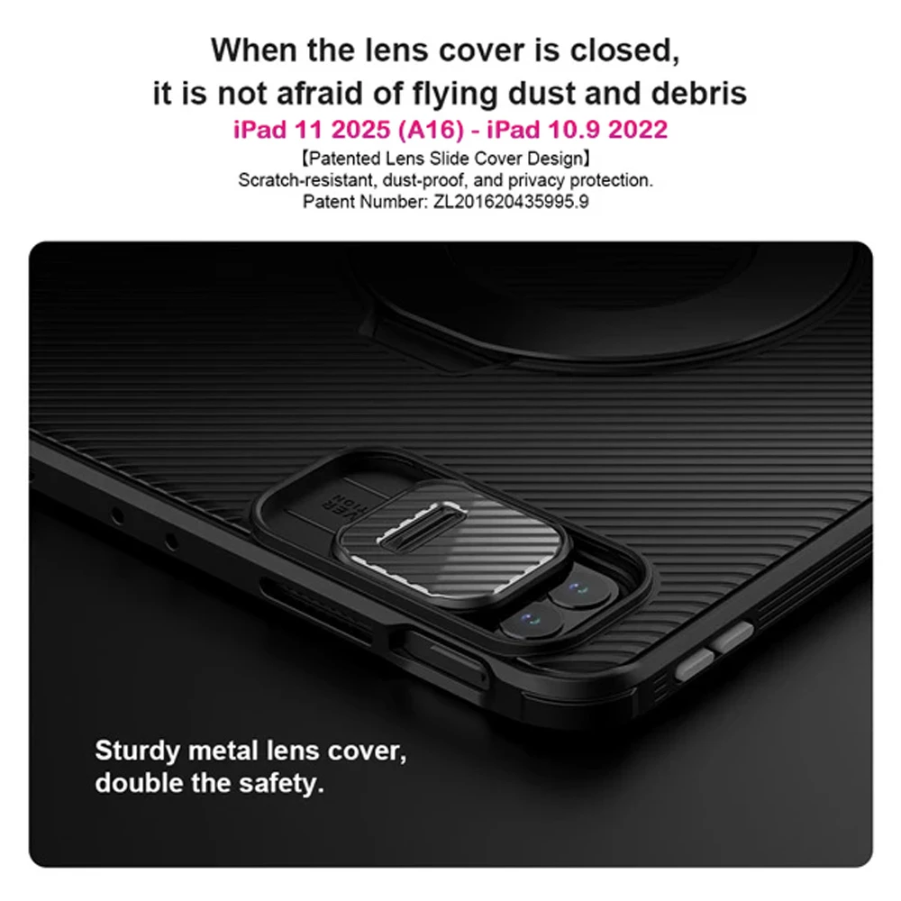 خرید گارد رینگی مگنتی نیلکین تبلت iPad 11 2025 ( A16 ) مدل Camshield Pad