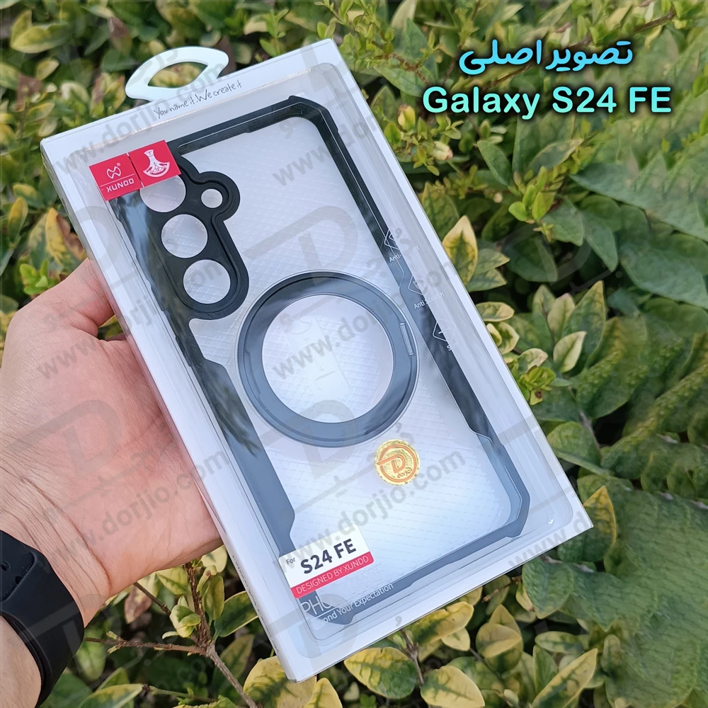 خرید گارد شفاف رینگ استند 360 درجه مگ سیف Samsung Galaxy S24 FE مارک XUNDD سری Beatle Rotatable