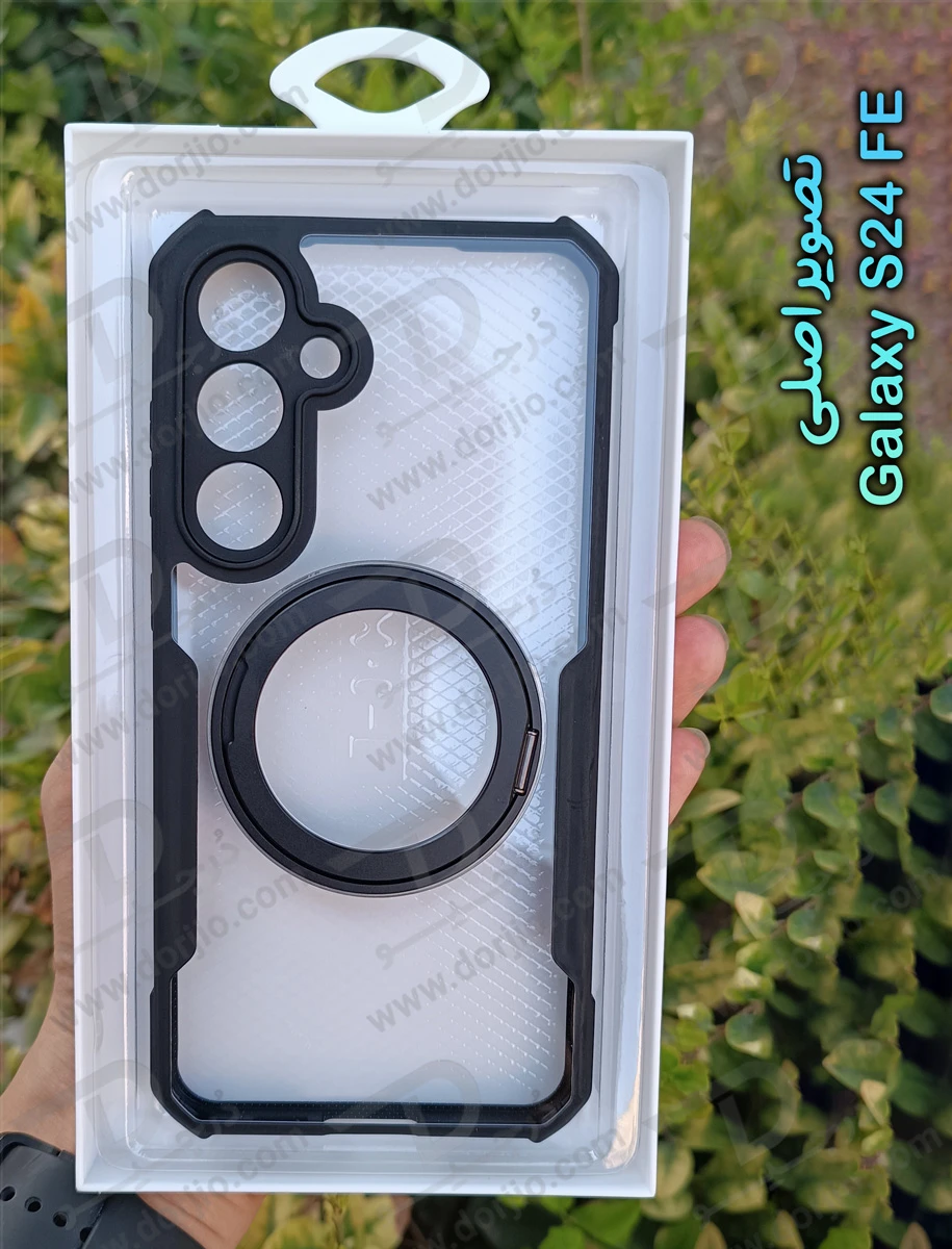 خرید گارد شفاف رینگ استند 360 درجه مگ سیف Samsung Galaxy S24 FE مارک XUNDD سری Beatle Rotatable