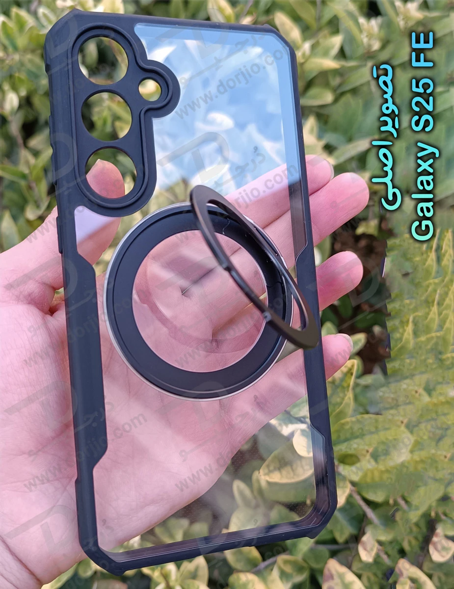 خرید گارد شفاف رینگ استند 360 درجه مگ سیف Samsung Galaxy S25 FE مارک XUNDD سری Beatle Rotatable