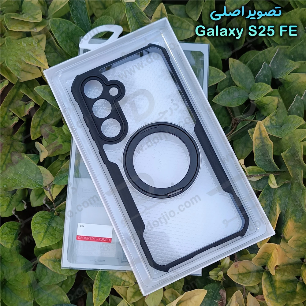 خرید گارد شفاف رینگ استند 360 درجه مگ سیف Samsung Galaxy S25 FE مارک XUNDD سری Beatle Rotatable