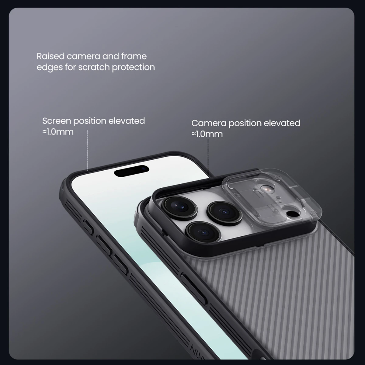 خرید گارد ضد ضربه دودی iPhone 17 Pro Max مارک نیلکین مدل Camshield Pro Clear خرید گارد ضد ضربه دودی iPhone 17 Pro Max مارک نیلکین مدل Camshield Pro Clear