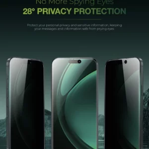 خرید گلس حریم شخصی سیلیکون پلاس iPhone 17 Pro Max مارک Green Lion مدل 3D Silicone Plus