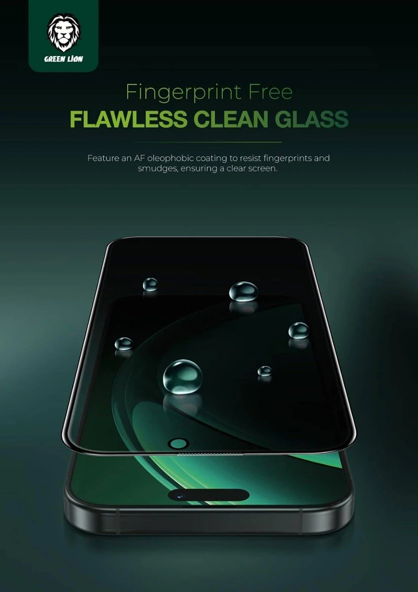 خرید گلس حریم شخصی سیلیکون پلاس iPhone 17 Pro مارک Green Lion مدل 3D Silicone Plus