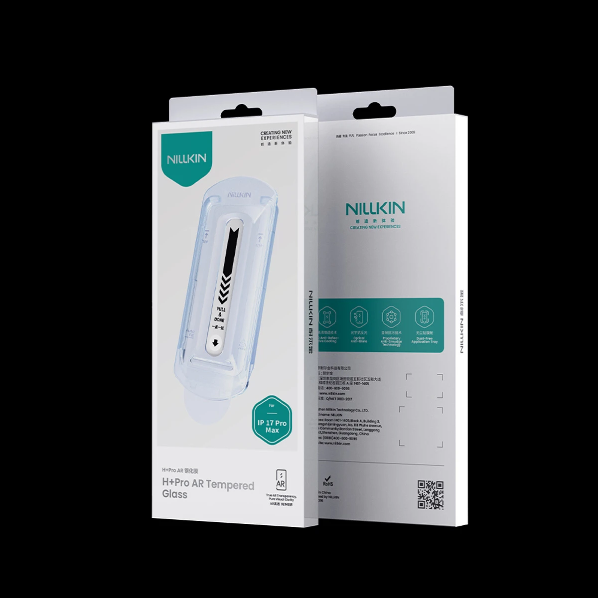 خرید گلس ضد بازتاب نور با ابزار نصب iPhone 17 Pro Max مارک نیلکین مدل H+Pro AR