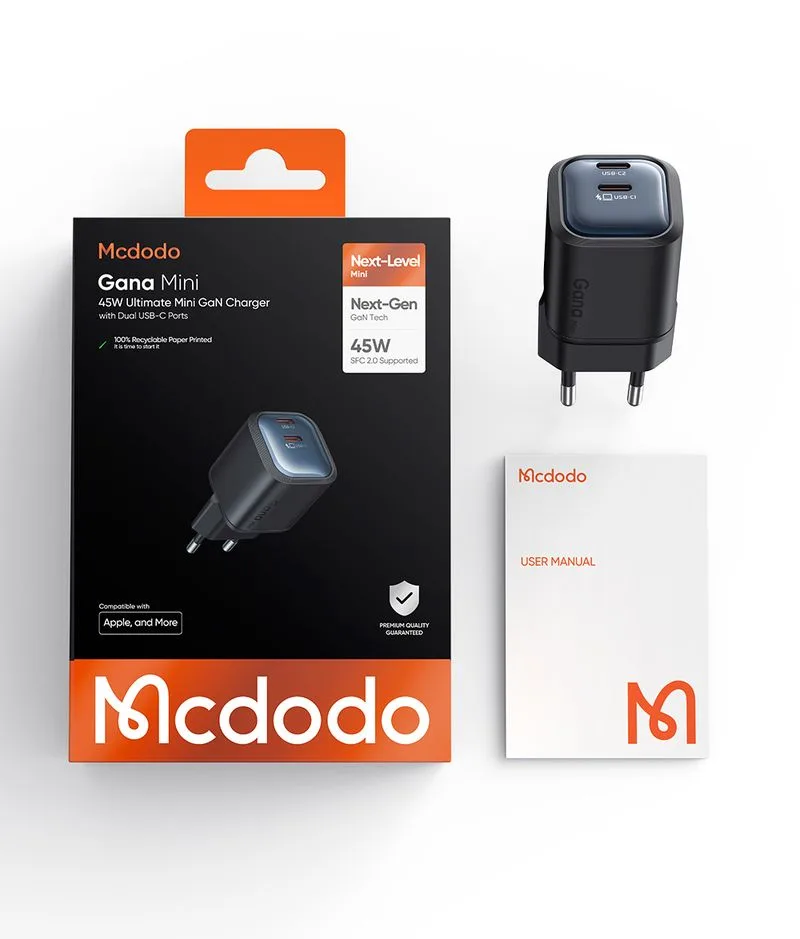 شارژر 45 وات دو پورت برند مک دودو مدل Mcdodo CH-1000 