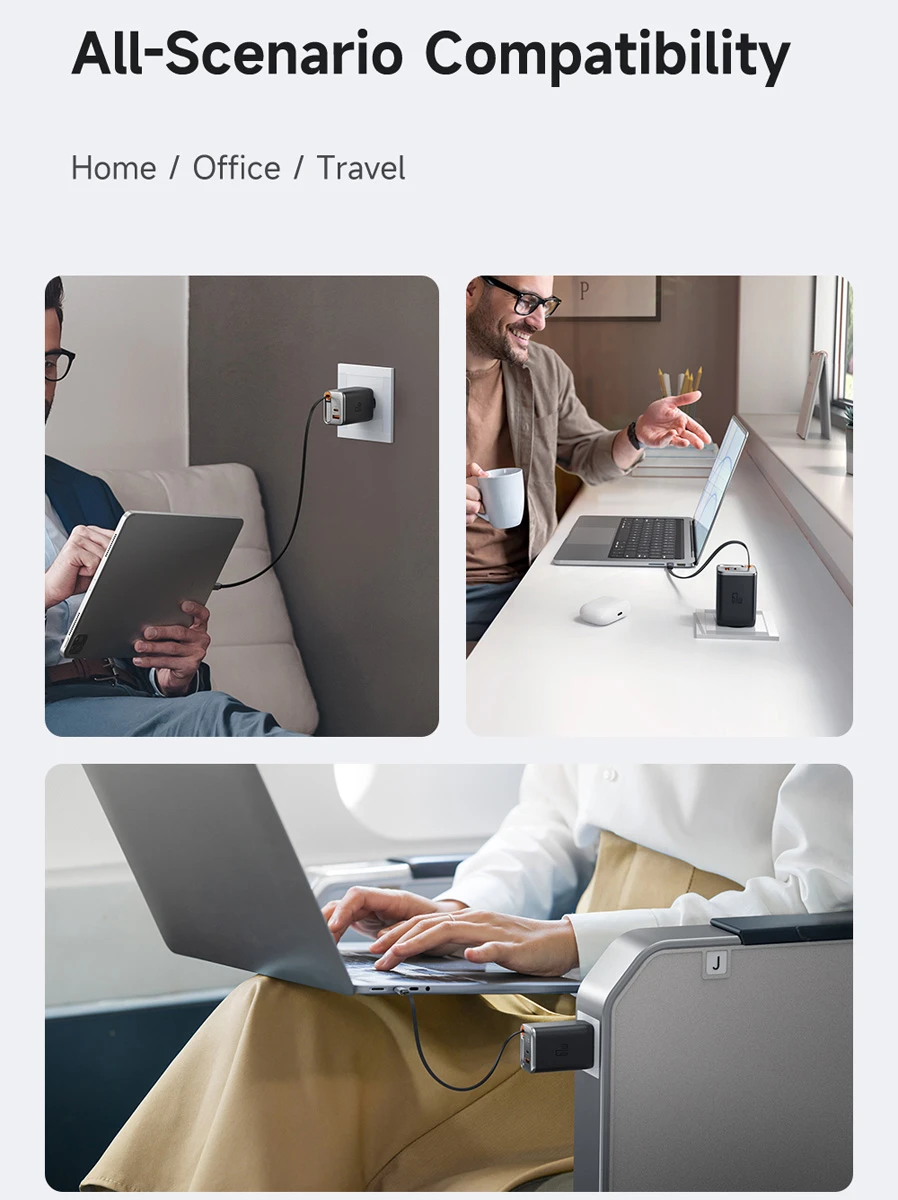 شارژر دیواری 3پورت 67وات با کابل متصل Type-C مارک Mcdodo مدل CH-4100