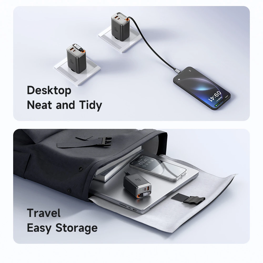 شارژر دیواری 3پورت 67وات با کابل متصل Type-C مارک Mcdodo مدل CH-4100 شارژر دیواری 3پورت 67وات با کابل متصل Type-C مارک Mcdodo مدل CH-4100