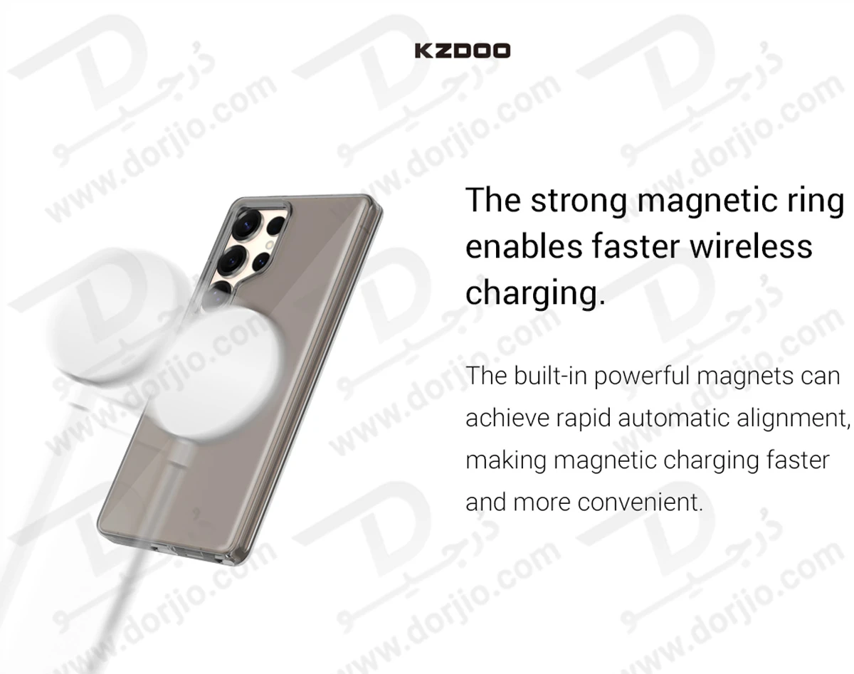 قاب IceGuard تمام کریستال مگنتی Samsung Galaxy S25 Ultra مارک KZDOO