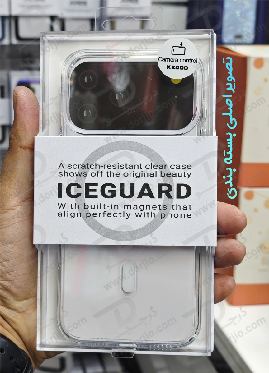 قاب IceGuard تمام کریستال مگنتی iPhone 17 Pro مارک KZDOO