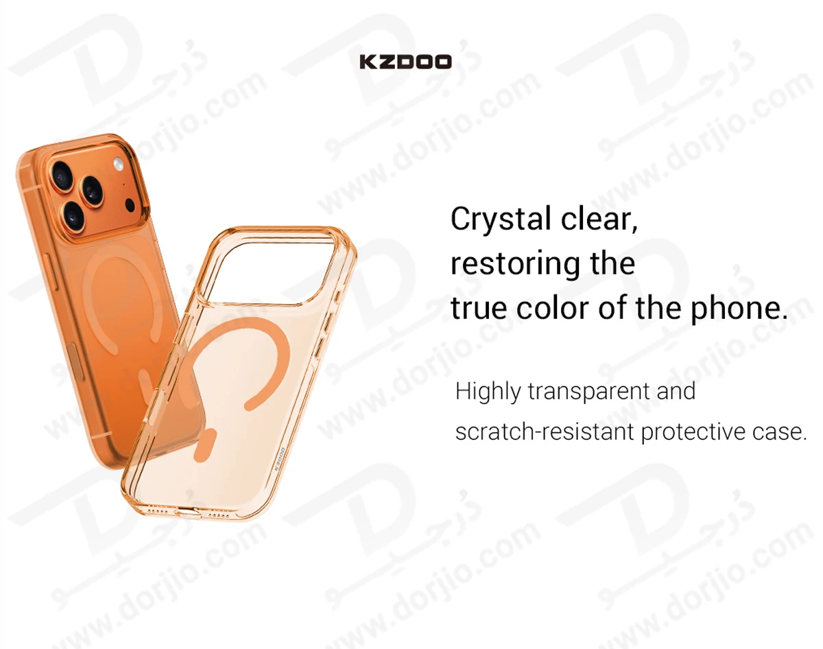 قاب IceGuard تمام کریستال مگنتی iPhone 17 مارک KZDOO