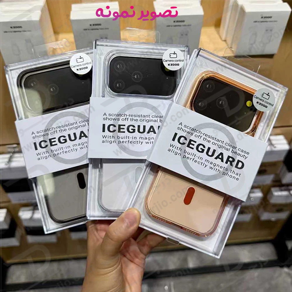 قاب IceGuard تمام کریستال مگنتی iPhone 17 مارک KZDOO قاب IceGuard تمام کریستال مگنتی iPhone 17 مارک KZDOO