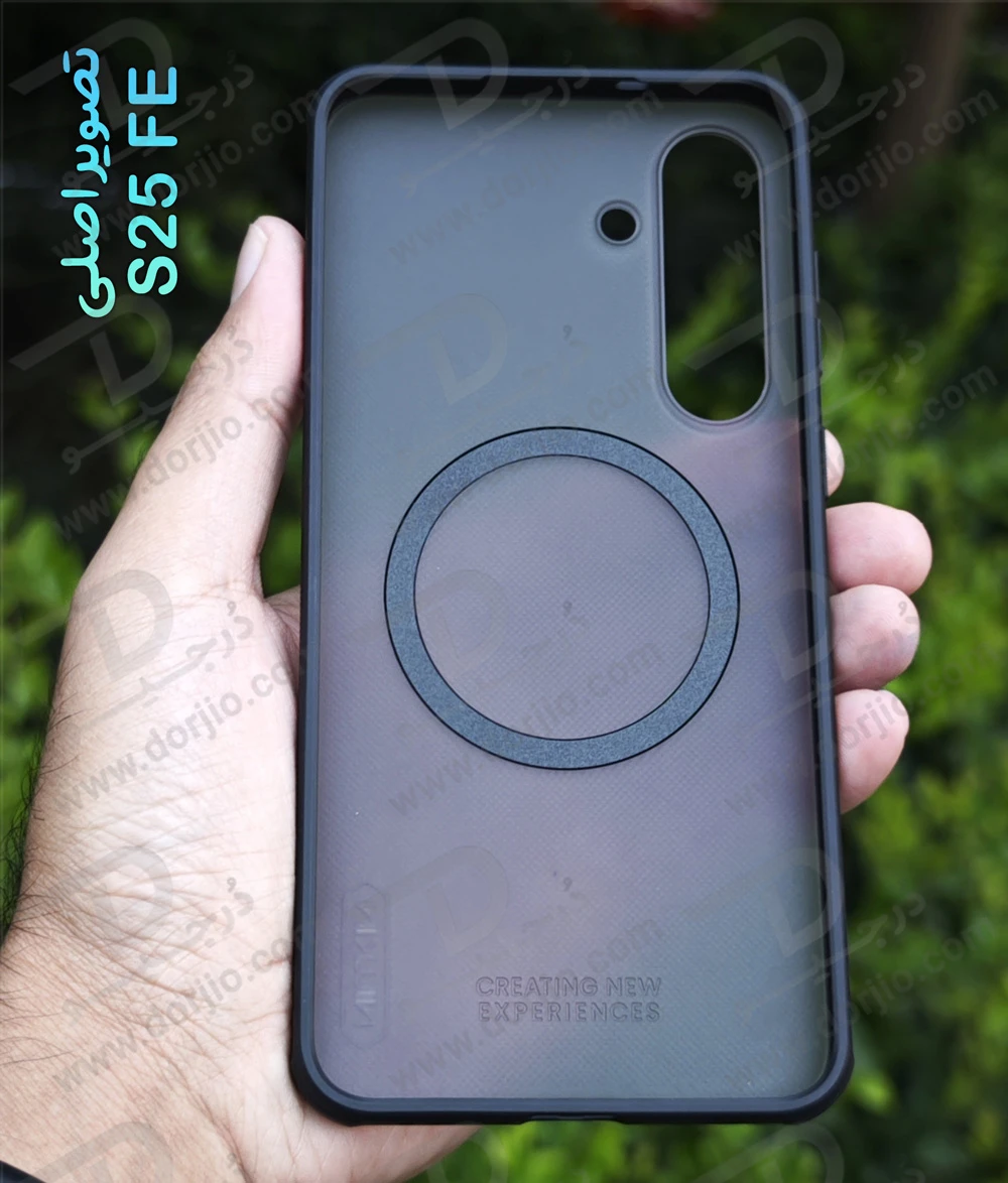 قاب دودی ضدضربه مگ سیف Samsung Galaxy S25 FE مارک نیلکین مدل Super Frosted Shield Pro Clear Magnetic