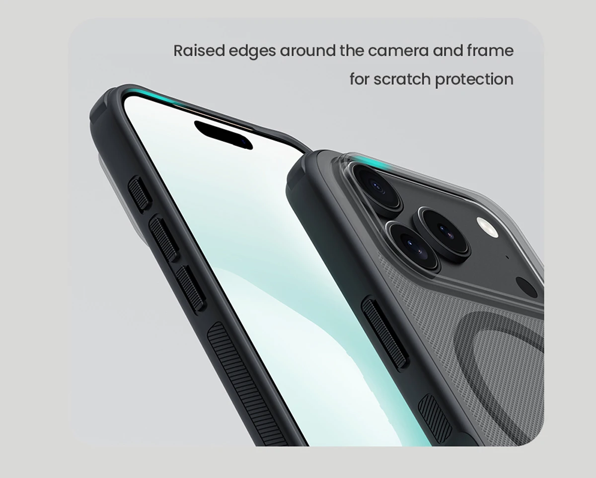 خرید قاب دودی ضدضربه مگ سیف iPhone 17 Pro مارک نیلکین مدل Super Frosted Shield Pro Clear Magnetic