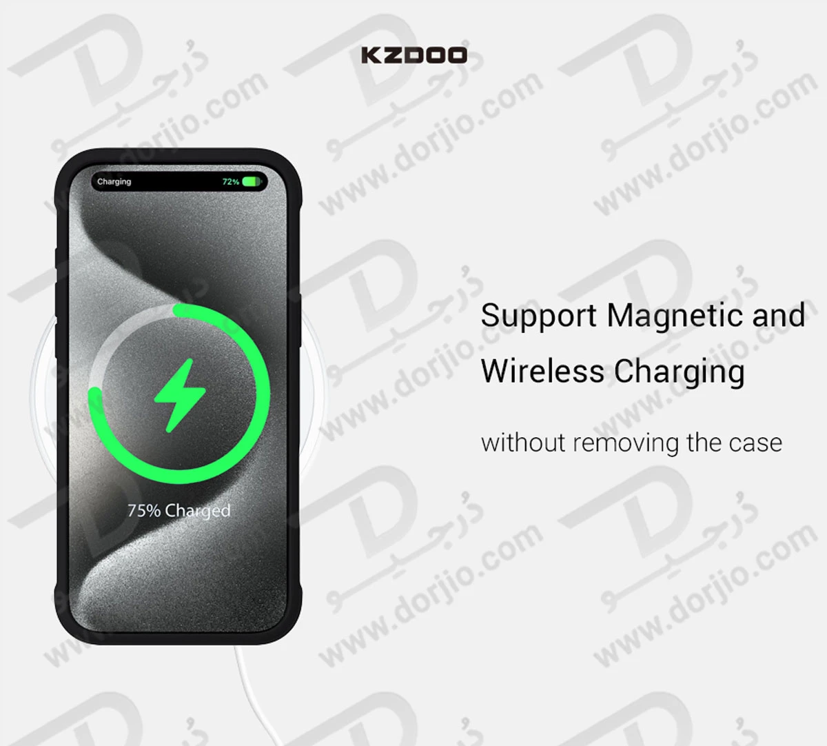 قاب شفاف فریم فلزی iPhone 17 Pro Max مدل Ares مارک KZDOO