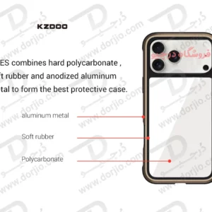 قاب شفاف فریم فلزی iPhone 17 Pro مدل Ares مارک KZDOO