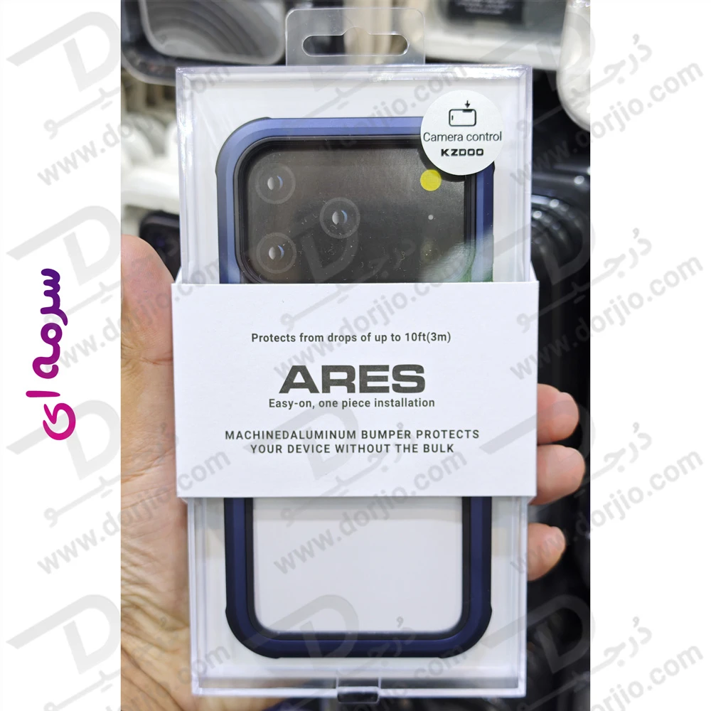 قاب شفاف فریم فلزی iPhone 17 Pro مدل Ares مارک KZDOO