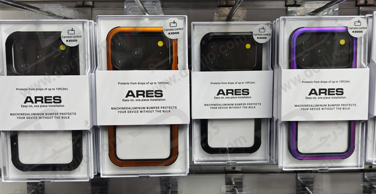 قاب شفاف فریم فلزی iPhone 17 Pro مدل Ares مارک KZDOO