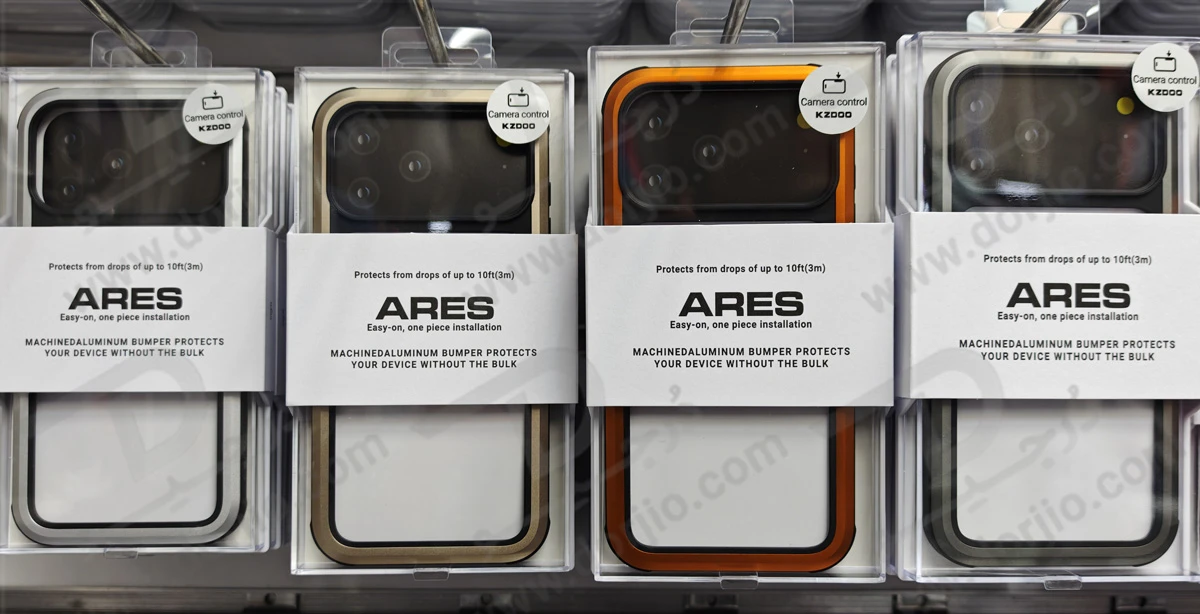 قاب شفاف فریم فلزی iPhone 17 Pro مدل Ares مارک KZDOO