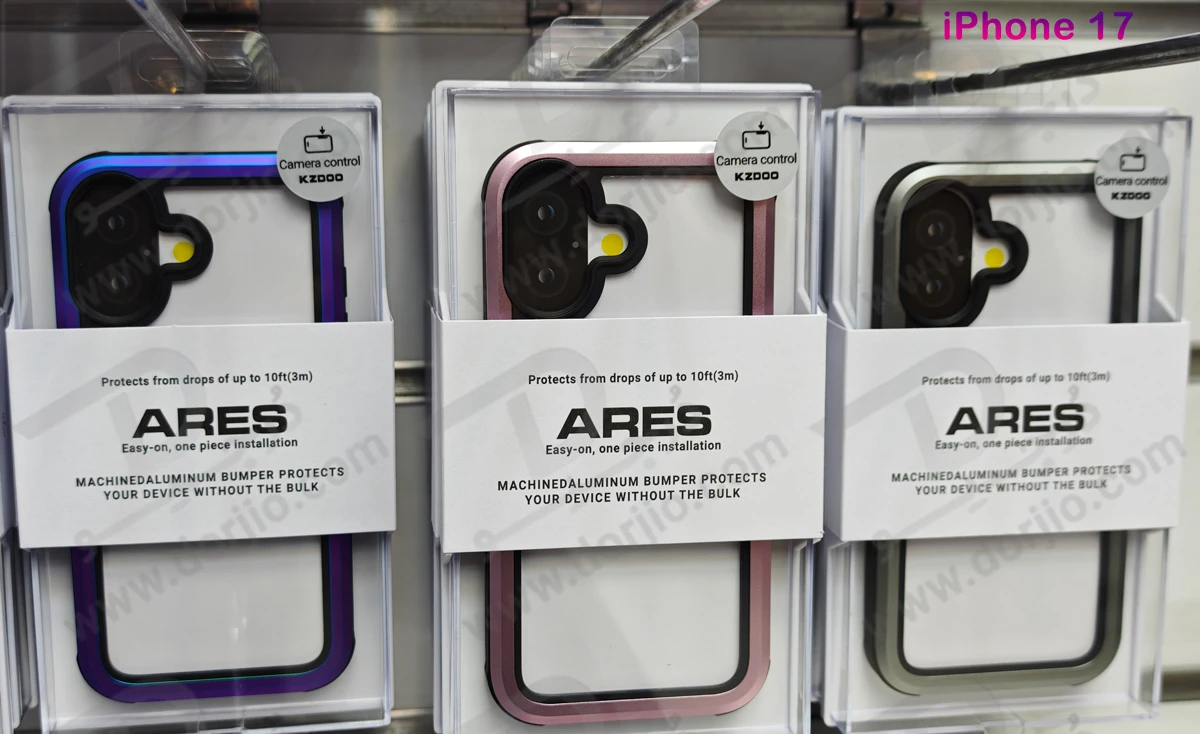 قاب شفاف فریم فلزی iPhone 17 مدل Ares مارک KZDOO