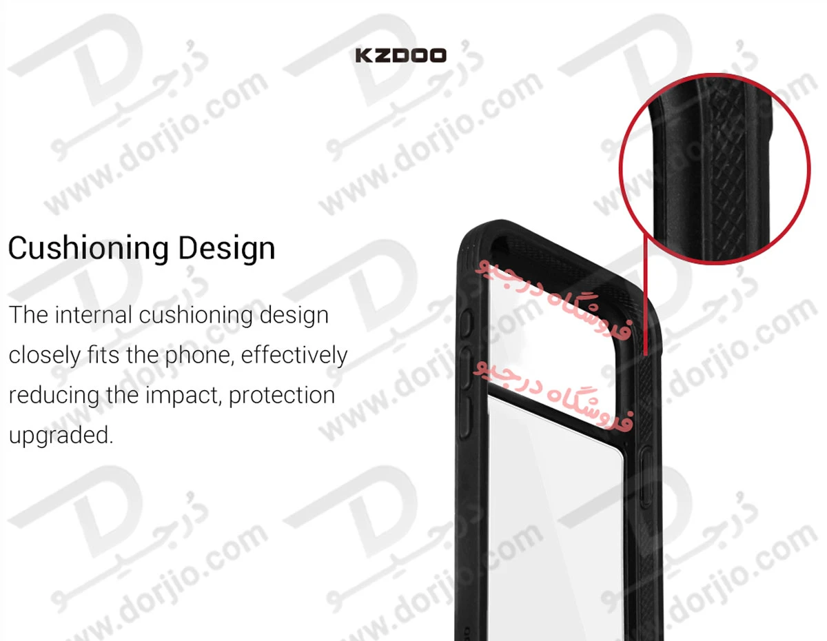 قاب شفاف فریم فلزی iPhone 17 مدل Ares مارک KZDOO