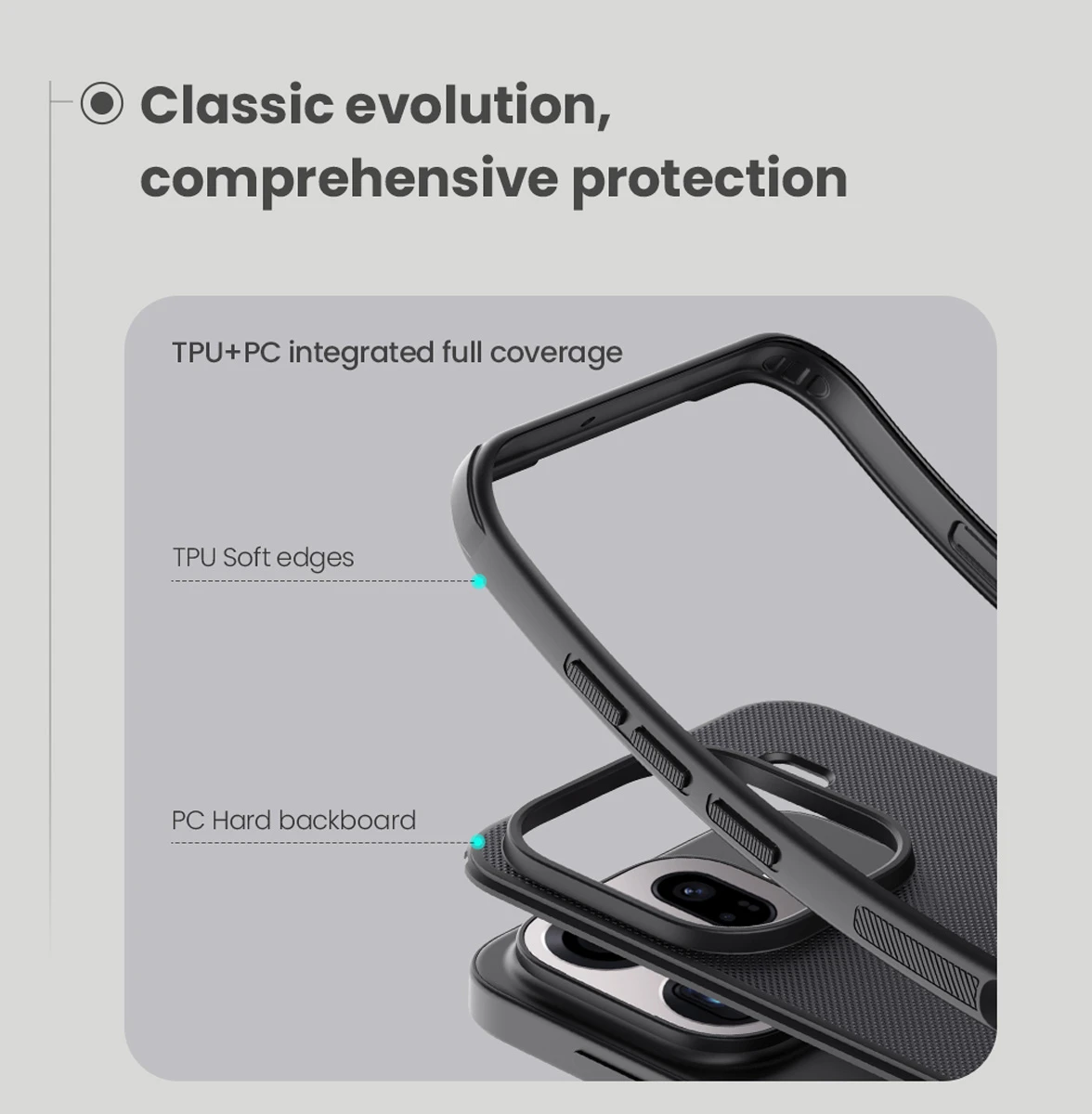 قاب ضدضربه Oppo Find X9 Pro مارک نیلکین مدل Super Frosted Shield Pro