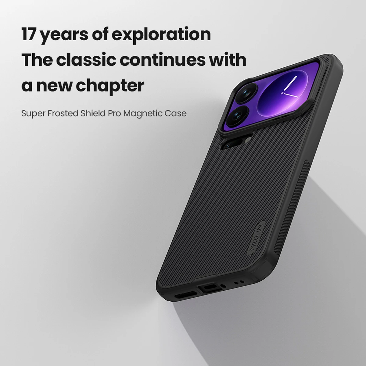 قاب ضدضربه مگنتی XIaomi 17 Pro مارک نیلکین مدل Super Frosted Shield Pro Magnetic