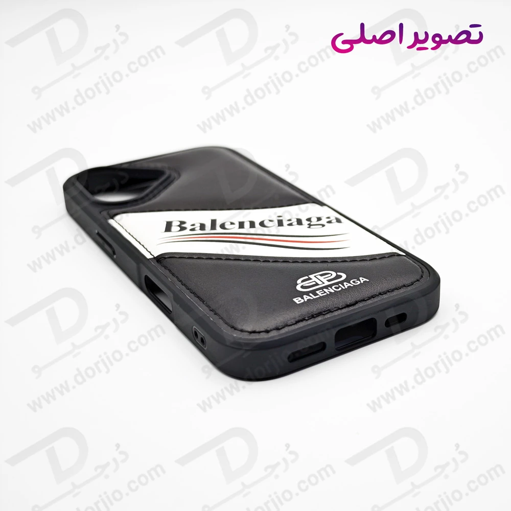 قاب چرمی دو رنگ iPhone 17 طرح Balenciaga