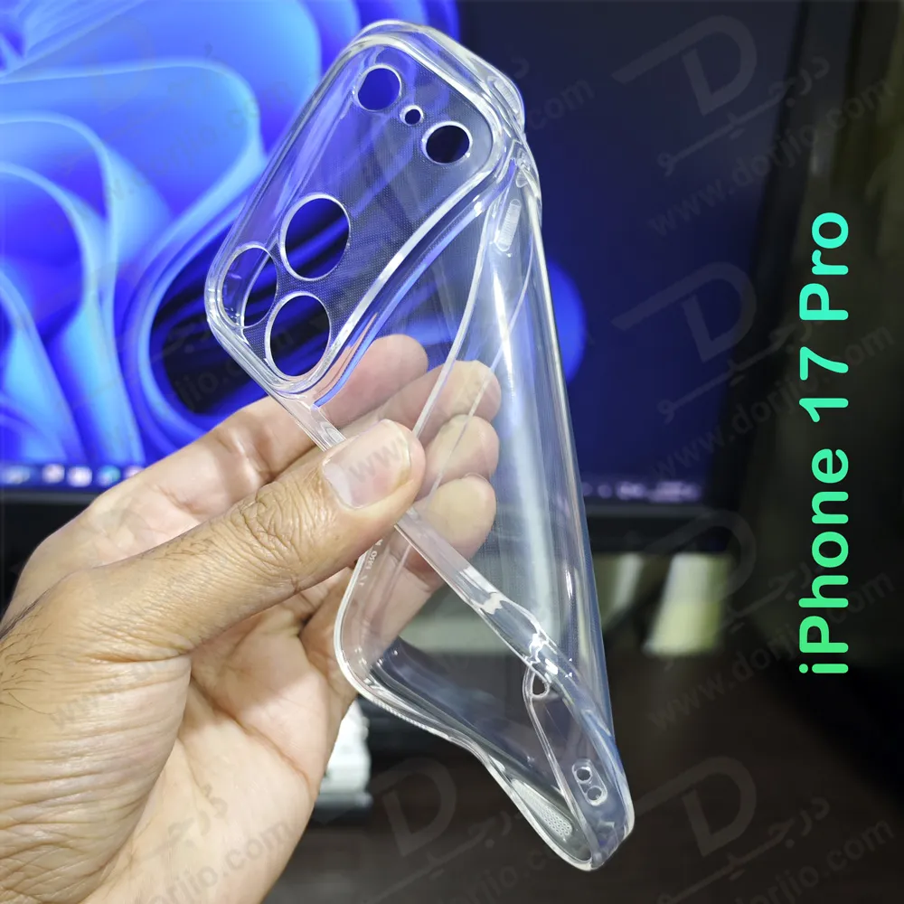 قاب ژله‌ای شفاف فول کاور iPhone 17 Pro