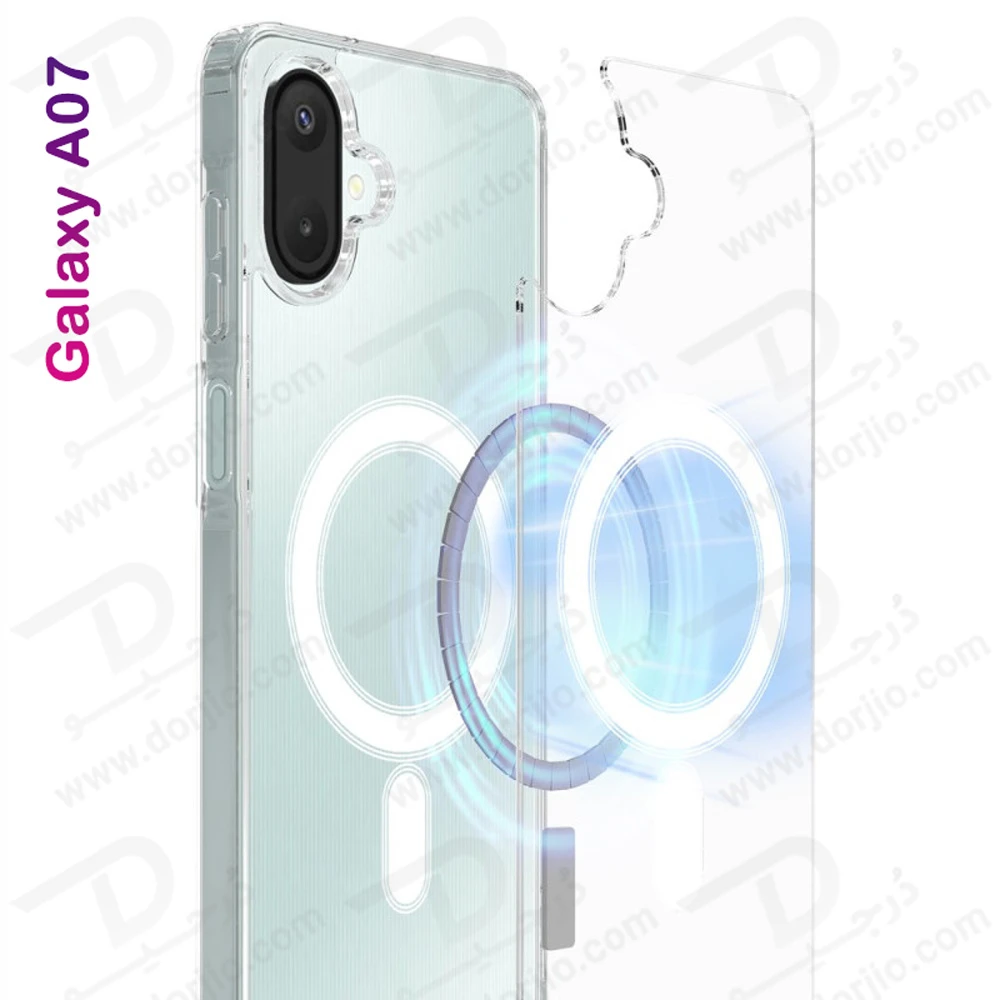 قاب کریستالی شفاف مگنتی Samsung Galaxy A07 قاب کریستالی شفاف مگنتی Samsung Galaxy A07