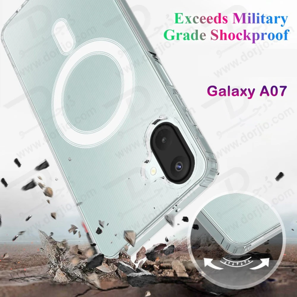 قاب کریستالی شفاف مگنتی Samsung Galaxy A07 قاب کریستالی شفاف مگنتی Samsung Galaxy A07
