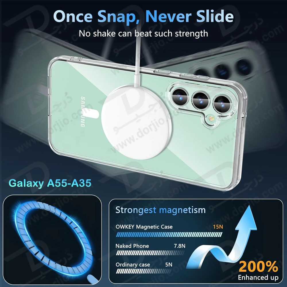 قاب کریستالی شفاف مگنتی Samsung Galaxy A35