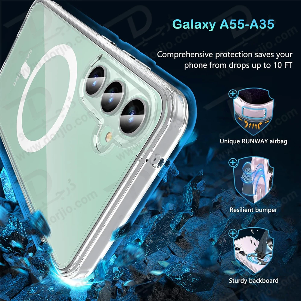 قاب کریستالی شفاف مگنتی Samsung Galaxy A55