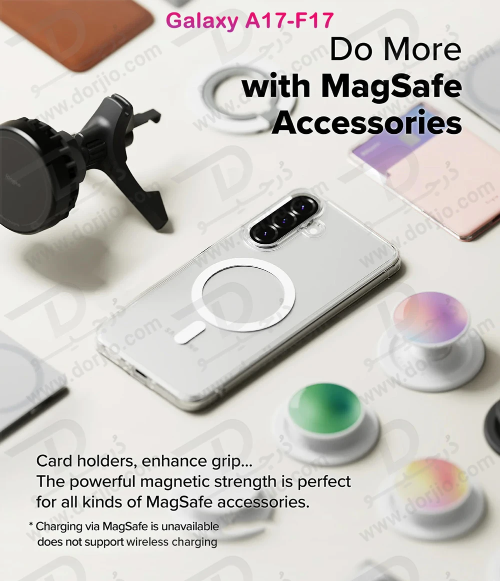 قاب کریستالی شفاف مگنتی Samsung Galaxy F17