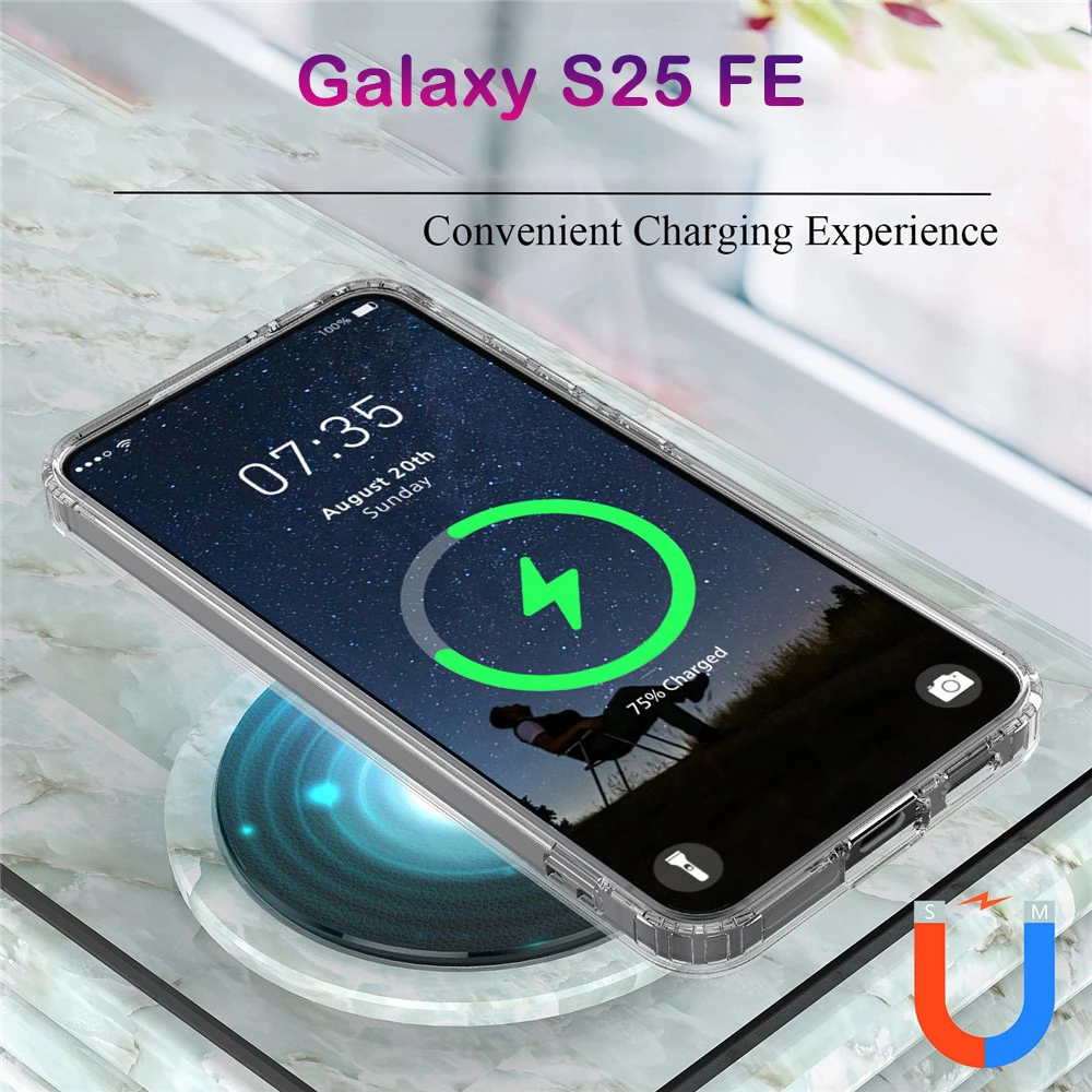 قاب کریستالی شفاف مگنتی Samsung Galaxy S25 FE