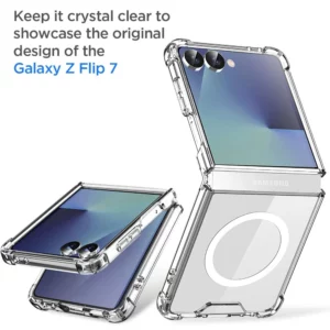 قاب کریستالی شفاف مگنتی Samsung Galaxy Z Flip 7