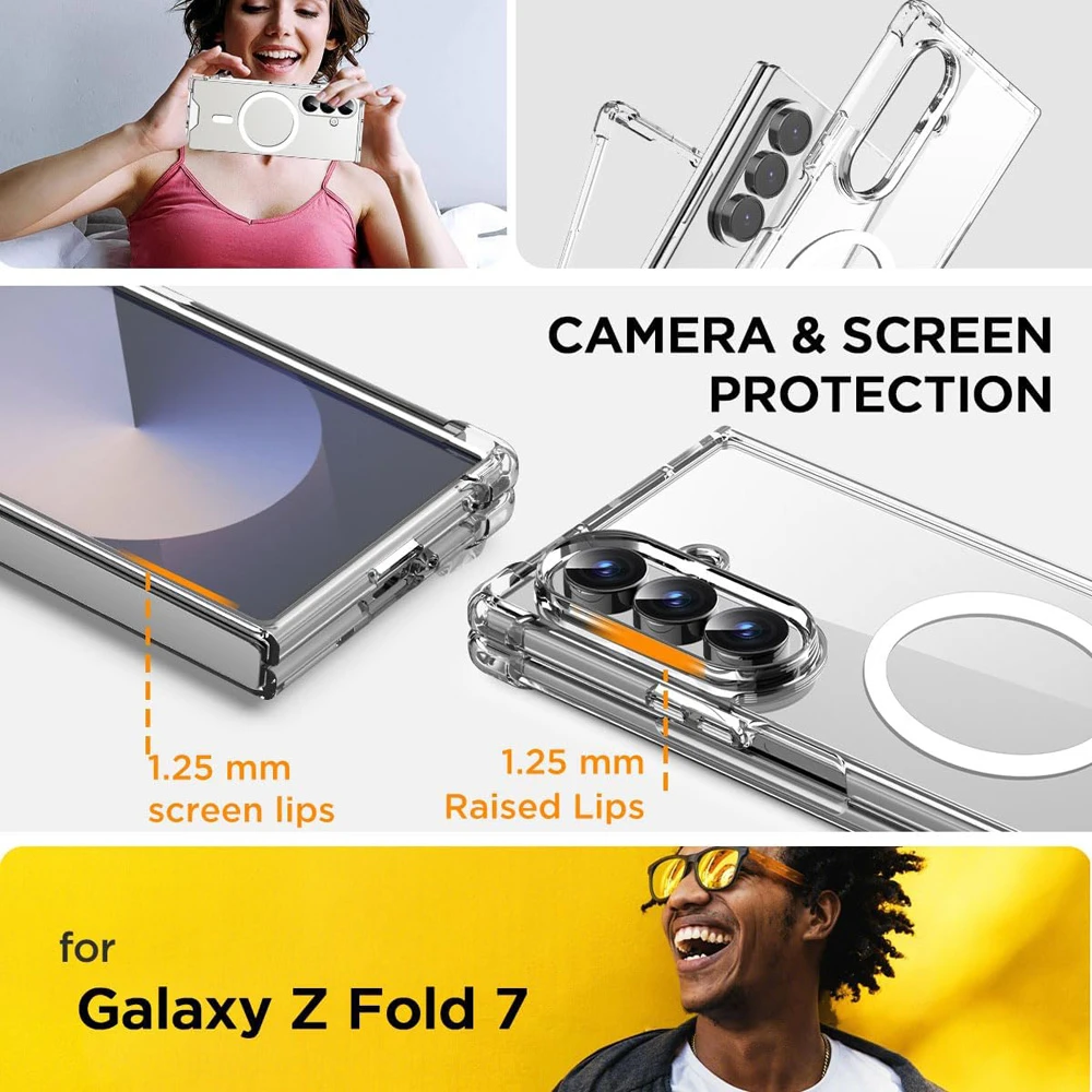 قاب کریستالی شفاف مگنتی Samsung Galaxy Z Fold 7