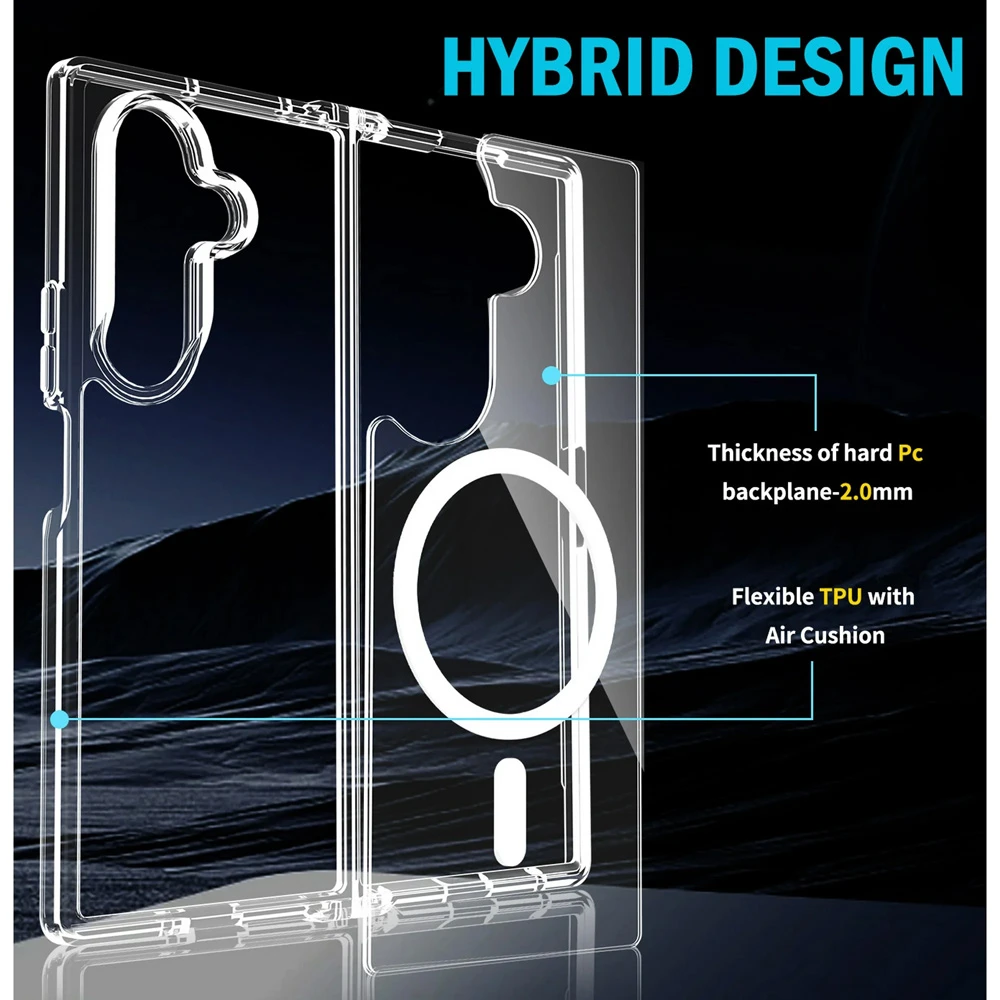 قاب کریستالی شفاف مگنتی Samsung Galaxy Z FOLD 7