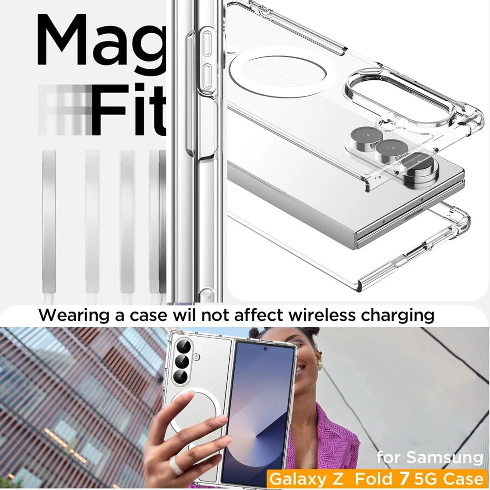 قاب کریستالی شفاف مگنتی Samsung Galaxy Z FOLD 7